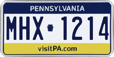 PA license plate MHX1214