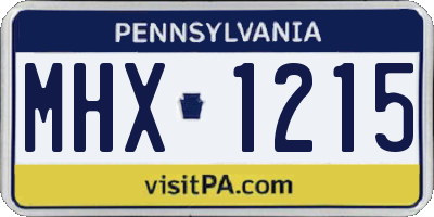 PA license plate MHX1215