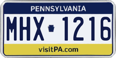 PA license plate MHX1216