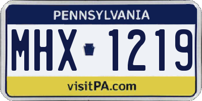 PA license plate MHX1219