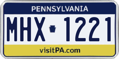 PA license plate MHX1221