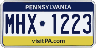 PA license plate MHX1223