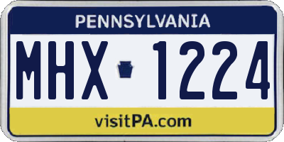 PA license plate MHX1224