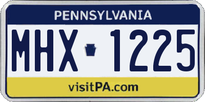 PA license plate MHX1225