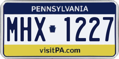 PA license plate MHX1227