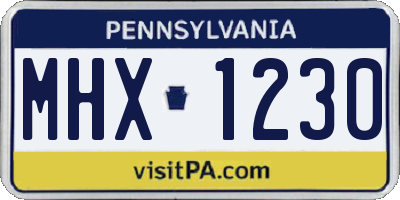 PA license plate MHX1230