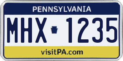 PA license plate MHX1235