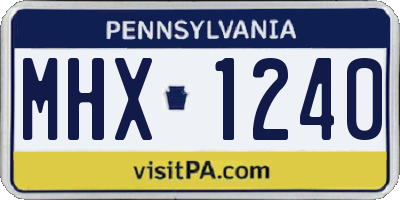 PA license plate MHX1240