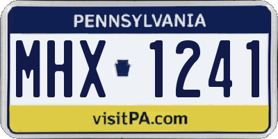 PA license plate MHX1241