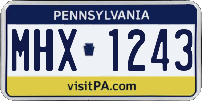 PA license plate MHX1243