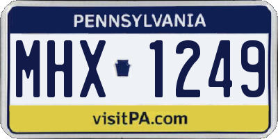 PA license plate MHX1249