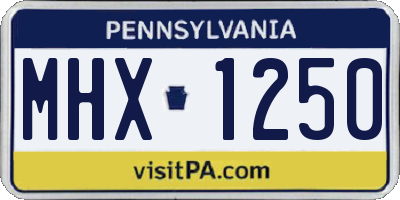 PA license plate MHX1250