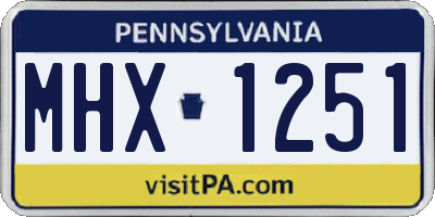 PA license plate MHX1251