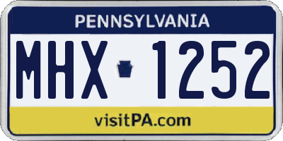 PA license plate MHX1252