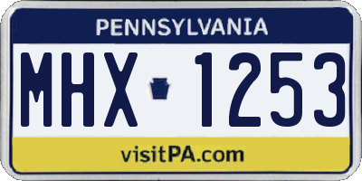 PA license plate MHX1253