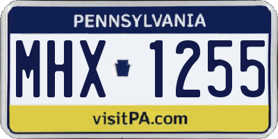 PA license plate MHX1255