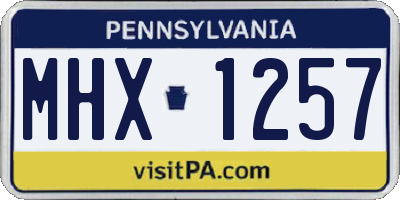 PA license plate MHX1257