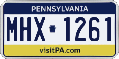 PA license plate MHX1261