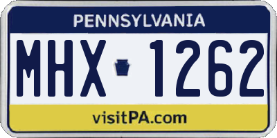 PA license plate MHX1262