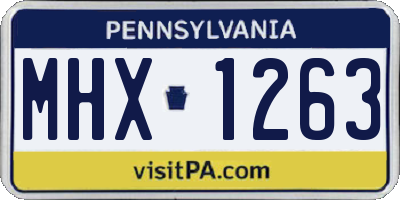 PA license plate MHX1263
