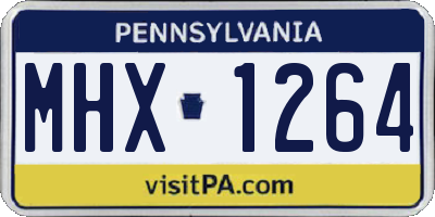 PA license plate MHX1264