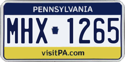 PA license plate MHX1265