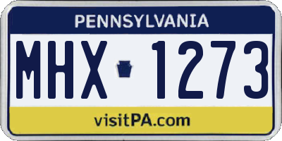 PA license plate MHX1273