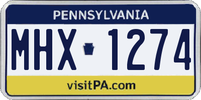 PA license plate MHX1274