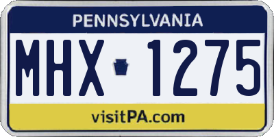 PA license plate MHX1275