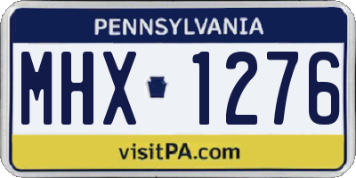 PA license plate MHX1276