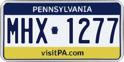 PA license plate MHX1277