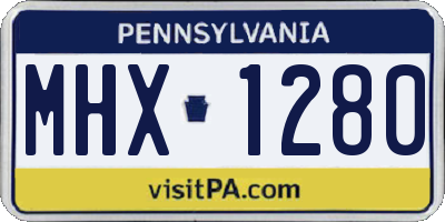 PA license plate MHX1280