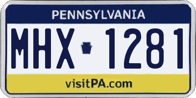 PA license plate MHX1281