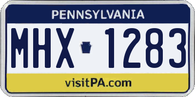 PA license plate MHX1283
