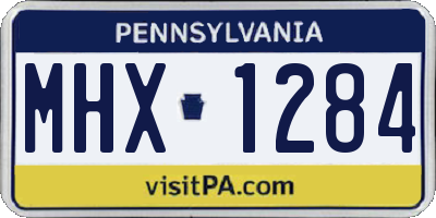 PA license plate MHX1284