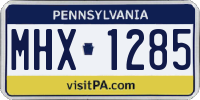 PA license plate MHX1285