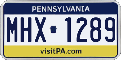 PA license plate MHX1289