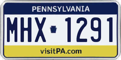 PA license plate MHX1291