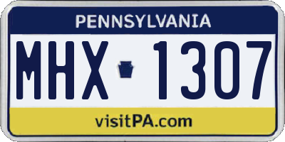 PA license plate MHX1307