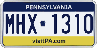 PA license plate MHX1310
