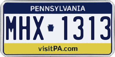 PA license plate MHX1313