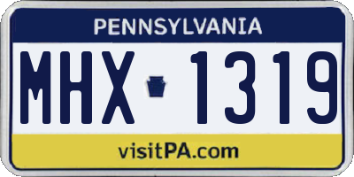 PA license plate MHX1319