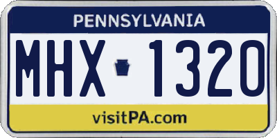 PA license plate MHX1320