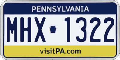 PA license plate MHX1322
