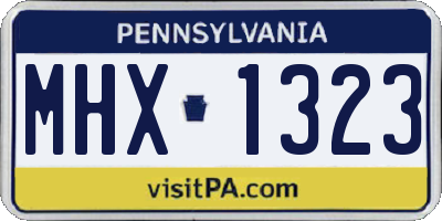 PA license plate MHX1323