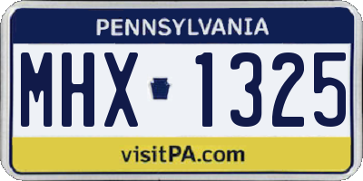 PA license plate MHX1325