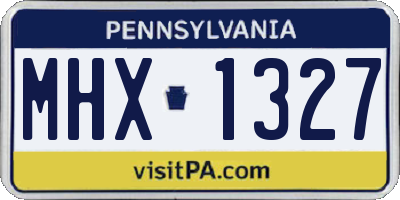 PA license plate MHX1327