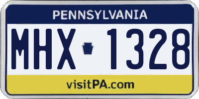 PA license plate MHX1328