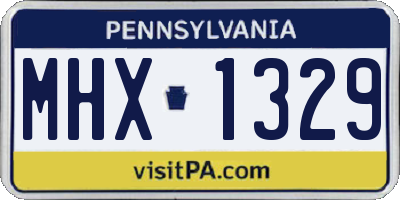 PA license plate MHX1329