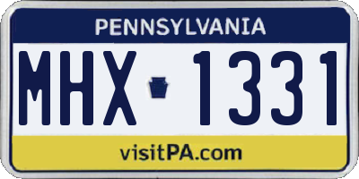 PA license plate MHX1331